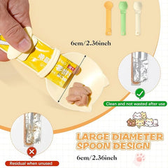 cat treat feeder, spoon, wet food dispenser, pets