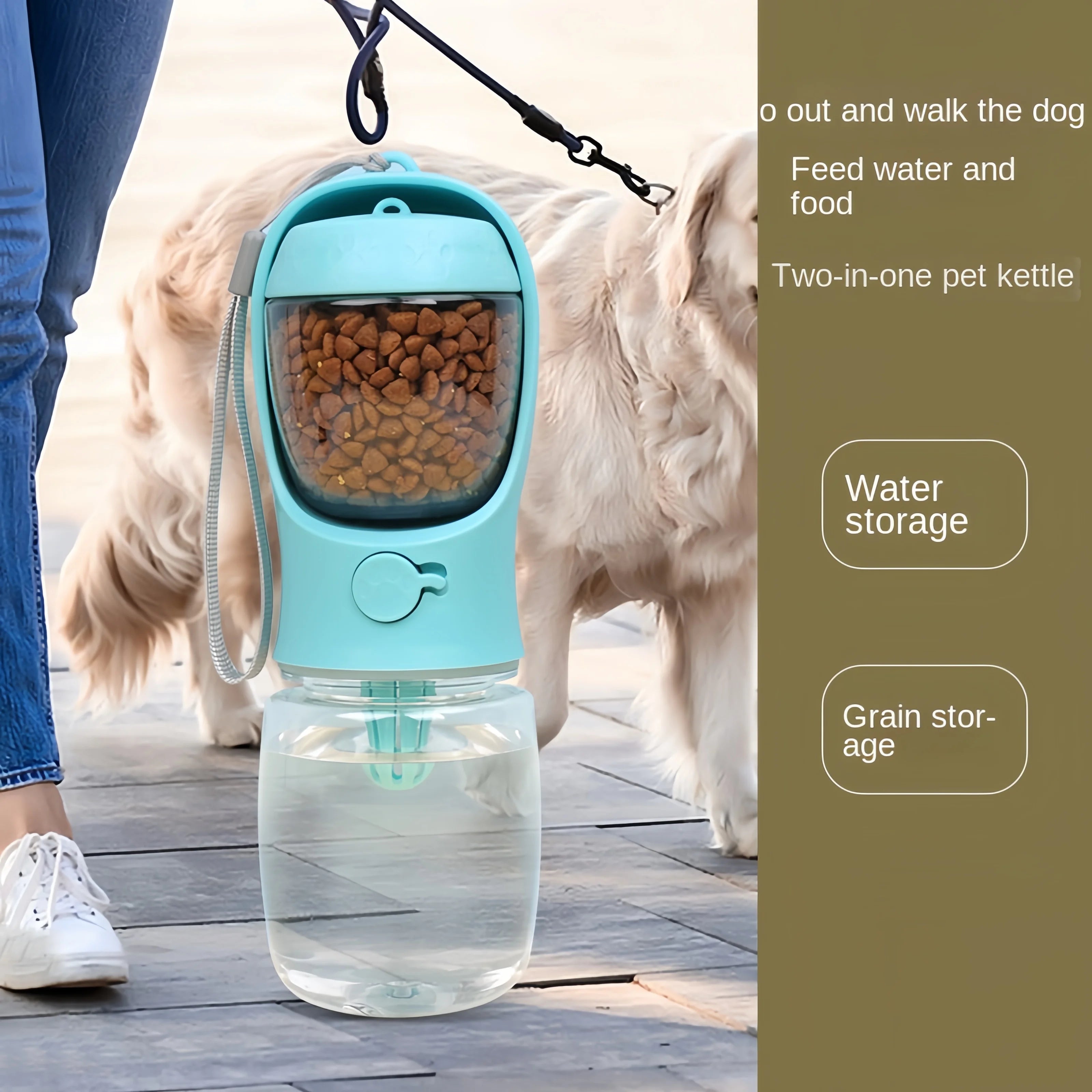 Portable Dog Water Bottle with Food Container – Puppy Travel Bowl - BLOOM CART..