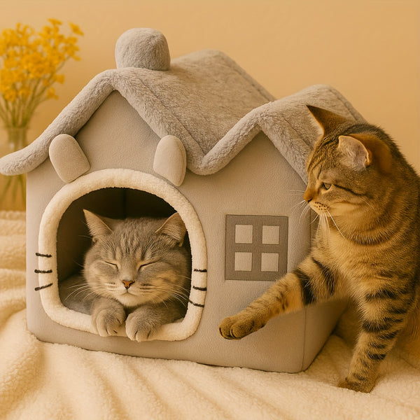Cozy Cat & Dog House – Plush Bed for Kittens & Puppies
