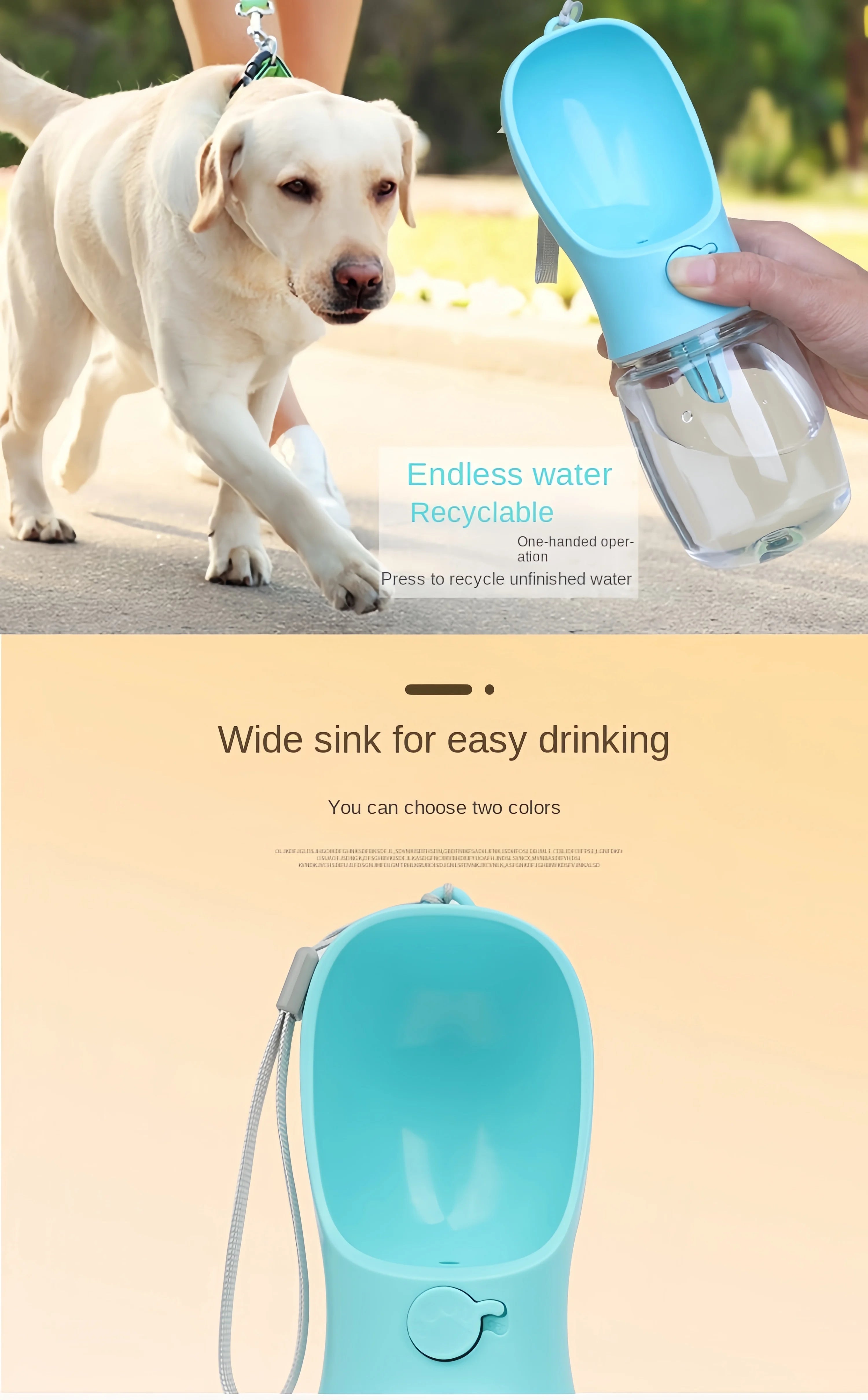 Portable Dog Water Bottle with Food Container – Puppy Travel Bowl - BLOOM CART..