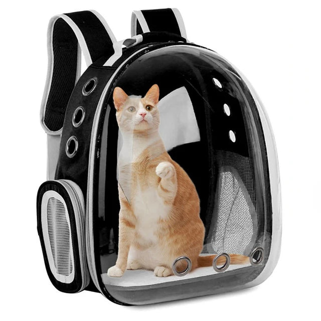 Pet Cat & Dog Carrying Bag – Breathable Transparent Space Backpack